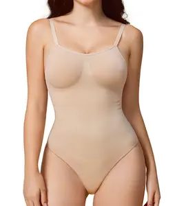 NEBILITY Women's Solid Camicole Seamless Thong Bodysuit,Casual Sleeveless Bodysuit for Daliy Wear Womenswear Tops Shaper Clothes Basic TikTokShopBlackFriday