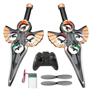 Flying sword style UAV-remote control mini-flying toy, flying lightsaber design, automatic following, simple operation, cool toy for young boys. Girls (over 14 years old)