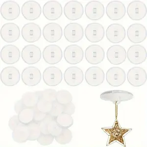 Ceiling Hooks, 30pcs/set No Drilling Transparent Hooks, Self-adhesive Wall Hooks for Bathroom Wall Doors, Hanging Party Balloons, Small Decorations, Organiser, Wall Mount Organizer