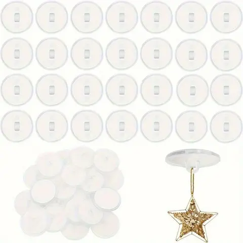 Ceiling Hooks, 30pcs/set No Drilling Transparent Wall Mountable Hooks, Self-adhesive Wall Hooks for Bathroom Wall Doors, Hanging Party Balloons, Small Decorations, Organiser, Wall Mount Organizer, Convenient Hook, Home Organizer Hook, Plastic Hooks