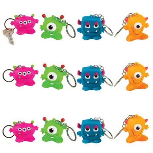 Colorful Monster Keychains - 12 Pc. for Halloween Fun