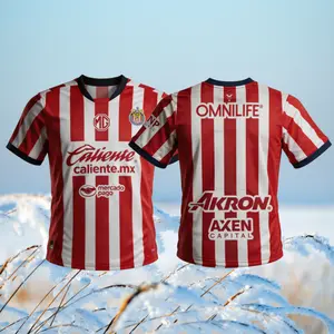 2024 2025 New Chivas Home Red Short-Sleeved Long Sleeved Soccer Jerseys Fans Edition Top