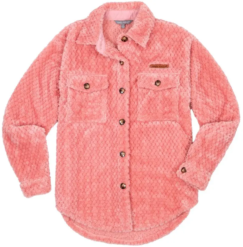 SALE Simply Southern Blossom Soft Sherpa Shacket Jacket