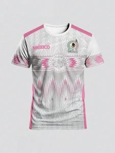 New Mexican Style Men's Soccer Jersey, Comfortable Breathable Fabric, Ideal for Matches, Training & Casual Wear, Printed Design