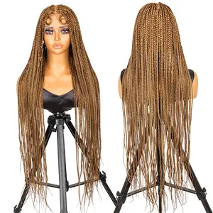 SuperNova #P30/27 Full Lace Braided Wig - 36” Box Braid for Black Women | Lightweight, Natural Look | Perfect for Daily Wear, Parties & Vacations  #Summervibes