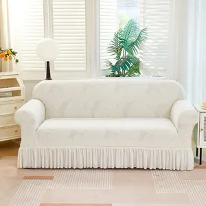 Ultra Soft Polar Fleece Sofa Cover, Elastic Dustproof Couch Protector, Washable Furniture Cover for Home Decor, Cat & Dog Proof, All Seasons, Dustproof Sofa Slipcover