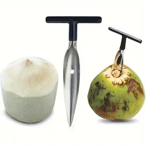 Stainless Steel Coconut Opener, 1 Count Coconut Meat Extractor, Coconut Extractor Tool, Coconut Shell Opener, Fruit & Vegetable Utensils for Home Kitchen