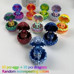 20pcs 3D Printed 10 Dragon Egg & 10 Mini Dragon. Random Colors, A Fantasy Themed Desktop Decor for Easter, Valentine‘s or New Year