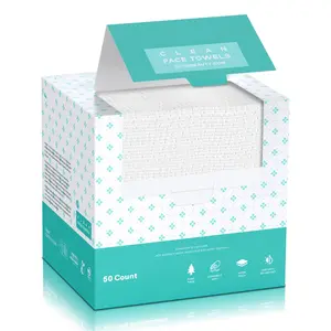 Clean Face Towels, 10"×12" Disposable Face Towel, XL, Ultra Soft Makeup Remover Dry Wipes, 50 Count, Thick for Sensitive Skin