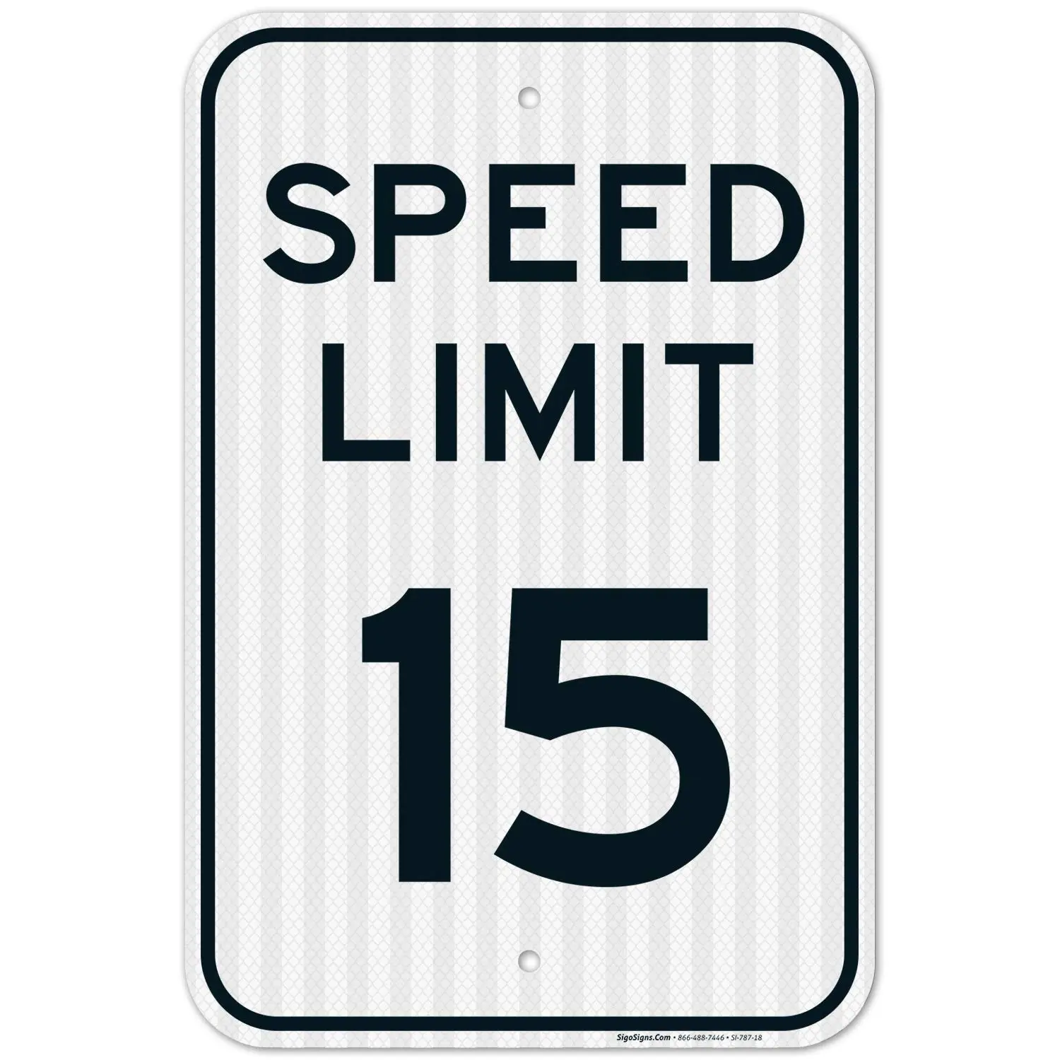 Sigo Signs 15 MPH Rectangular Speed Limit Sign (2 Packs) - 12x16 Inches, High Quality 0.63 Aluminium, 3M EGP Reflective, Pre-Drilled Holes, Fade Resistant, Outdoor Use, Made in USA, Home Decor