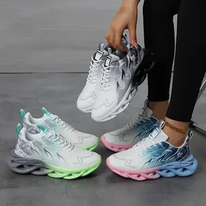 1 Pair Women'S Breathable Mesh Sneakers, Casual Lace-Up Round Toe Low Top Shoes with Phylon Sole, All-Season Comfortable Footwear
