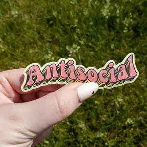 Antisocial Vinyl Sticker 4 inch Gift Decoration