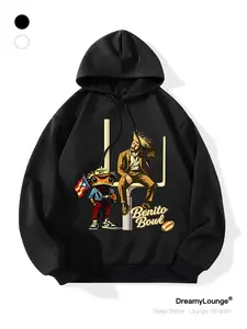Bowl Games Loose Frog Lizard Print Hoodie, Casual Drawstring Hooded Breathable Sweatshirt for Home Wear, Fall & Winter Fitted Pullover, Comfortable Daily Wear