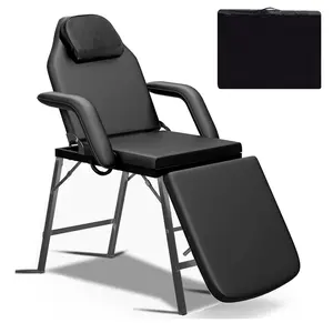 Adjustable Massage Facial Table Bed with Removable Headrest & Armrest for Professional Massage Tattoo Parlor Spa Salon Facial Bed