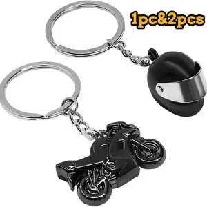 Motorcycle Helmet Keychain, Creative Design, Durable Material, Perfect Gift for Bikers & Riders, Option Available