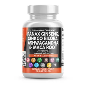 Clean Nutra Herbal Brain Health Supplement Capsules - Panax Ginseng, Ginkgo Biloba, Ashwagandha, Maca Root & More Natural Remedy Vitamin for Women & Men's Healthcare & Brain Boost