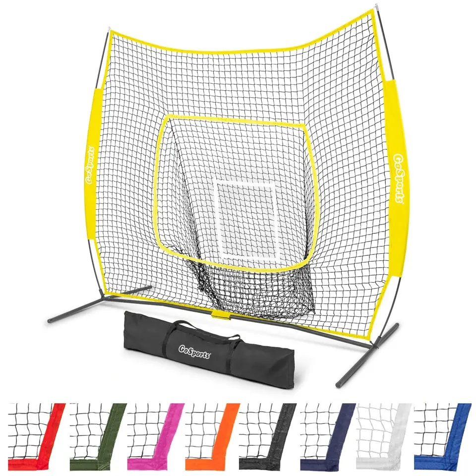 GoSports Team Tone 7 ft x 7 ft Baseball & Softball Practice Hitting & Pitching Net in Team Colors