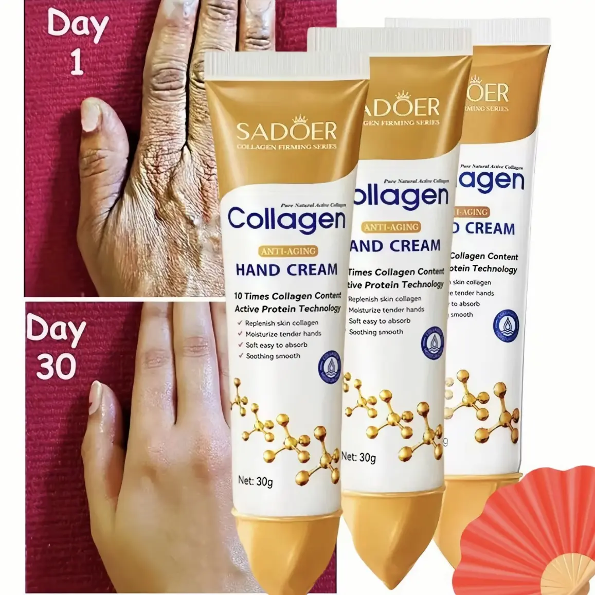 Bone Collagen Hand Lotion, Hydrating, Nourishing and Soothing Cream for Dry, Cracked Hands - Korean Skincare, Adults, Collagen Content, Extra Moisturizing Hand Lotions