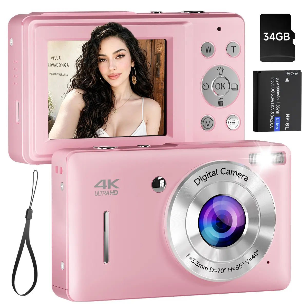 SMART KLIK Portable Mini Digital Photo Camera for Kids, FHD 1080P Point-and-Shoot Camera with 16X Digital Zoom and Anti-Shake, Compact Pocket Camera, Gifts for Boys and Girls #GLOBAL