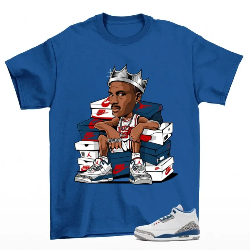 Shirt Matching AJ 3 OG True Blue 2026 Match Sneaker MJ Sneakerhead King T-Shirt