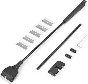 Fish Tank Scraper Cleaner for Glass Aquariums, 21" Handheld Scraper Cleaning Razor with 5 Stainless Steel Blades for Fish Reef Plant Glass Tank
