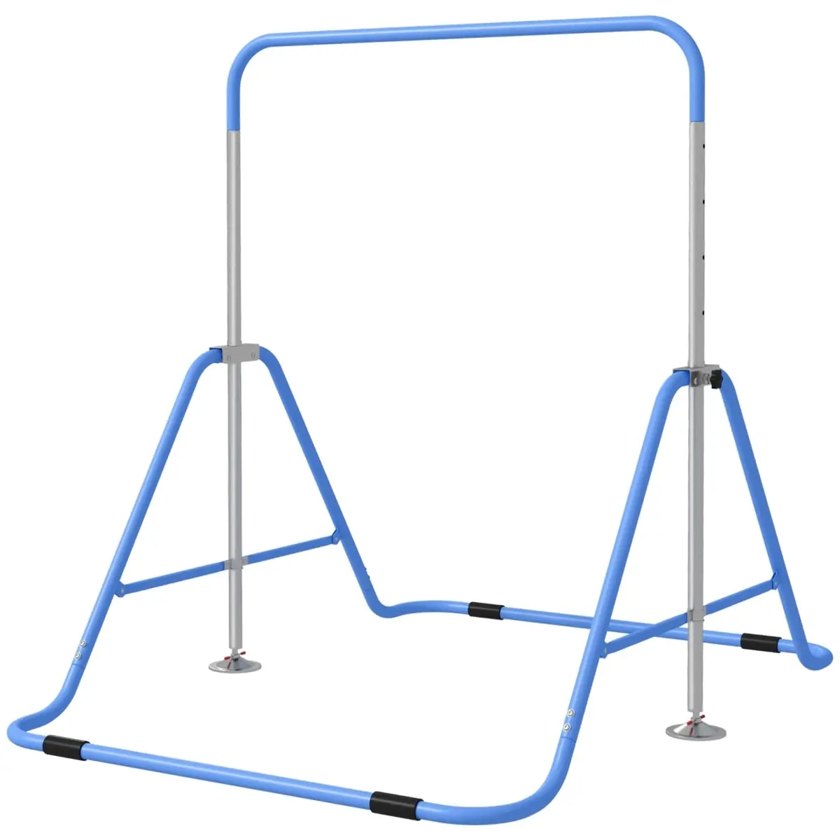 212 Main 340-005V01BU 34.8-50.6 in. Qaba Folding Gymnastics Bar for Kids Ages 3-8 - Bubble Gum, Blue
