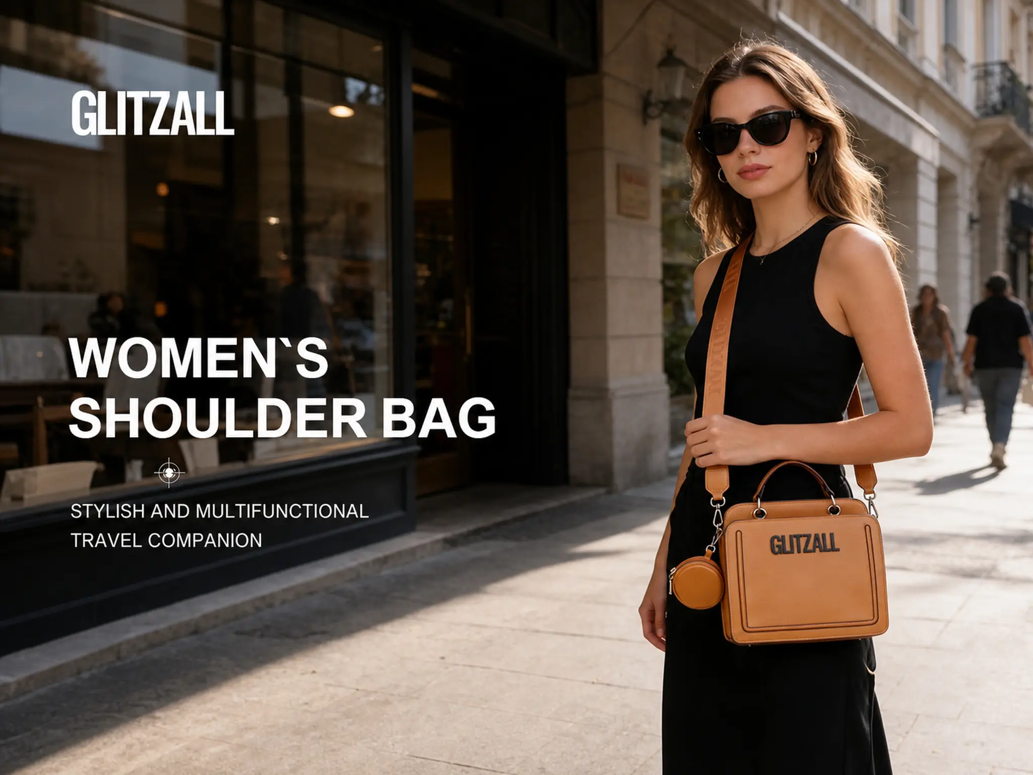 Women Square Shoulder Handbag, PU Leather Crossbody Purse With Detachable Mini Coin Pouch, Adjustable Wide Shoulder Strap Multi-purpose Fashion Bag, Ideal Gift For Shopping Travel Daily Commute