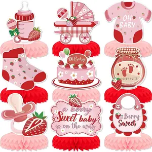 Baby Shower Party Decorations - 9 PCS Honeycomb Centerpieces for Tables, 3D Theme Birthday Party Decor Supplies for Boys Girls