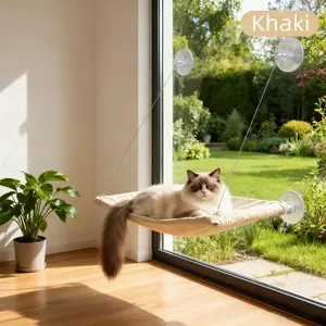 Heavy Duty Cat Window Hammock – Strong Suction Cup Cat Perch, Space-Saving Window Seat Bed, Supports Up to 50 lbs – 360° Sunbathing, for Indoor Cats & Kittens – Easy to Install