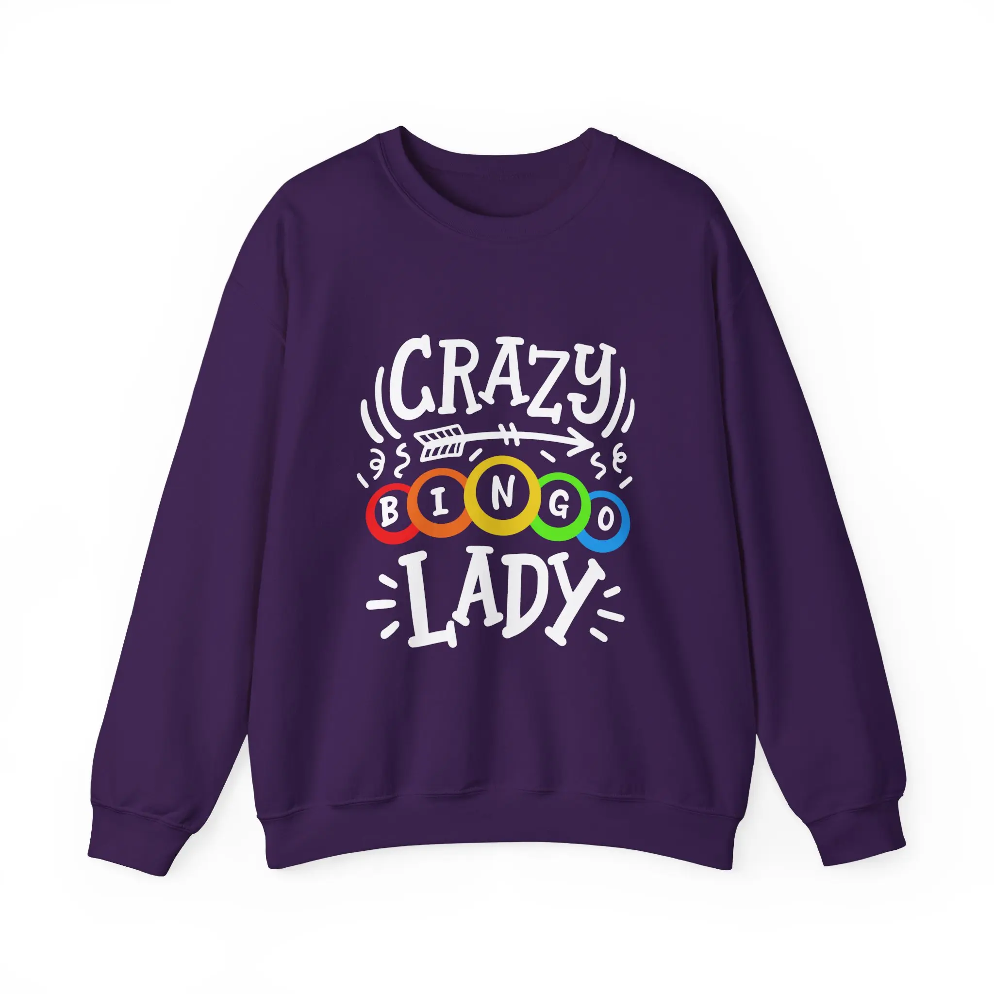Crazy Bingo Sweatshirt, Funny Unisex Crewneck Jumper, Bingo Lover Gift, Novelty Graphic Pullover, Game Night Apparel