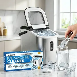 6-Pack Universal Nickel-Safe Ice Machine Cleaner Tablets, Descaling Solution & Scale Remover, Compatible with Countertop & Nugget Ice Makers, Home Cleaning Kit for Kitchen Appliances