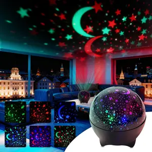 RGB Star Moon Projector Lamp, USB Powered, Home Projector, Ceiling/wall Night Effect, Multi-Color Change, Ideal for Bedside, Parties, Ktv, Romantic Nights