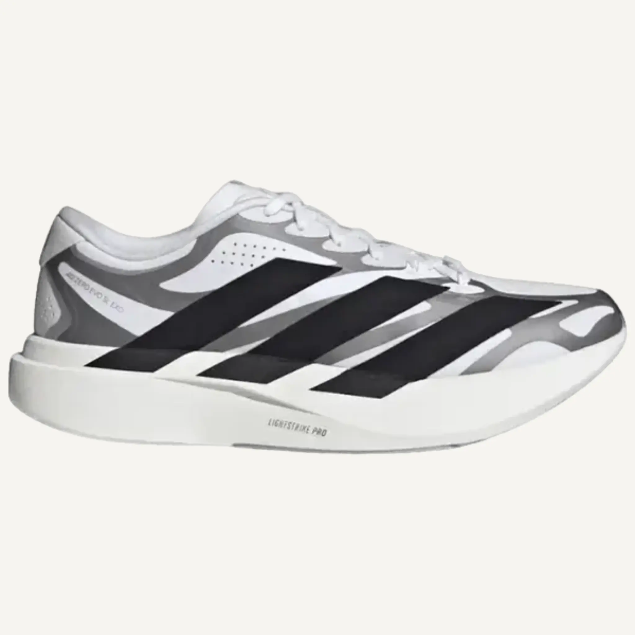 Adidas Men's White/Black /Silver Adizero EVO SL EXO Sneakers, KI4763