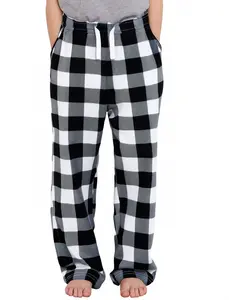 PATPAT Unisex Kids Plaid Pajama Pants – Soft Lounge Sleep Bottoms with Elastic Waist and Pockets, Ages 5–14 Years
