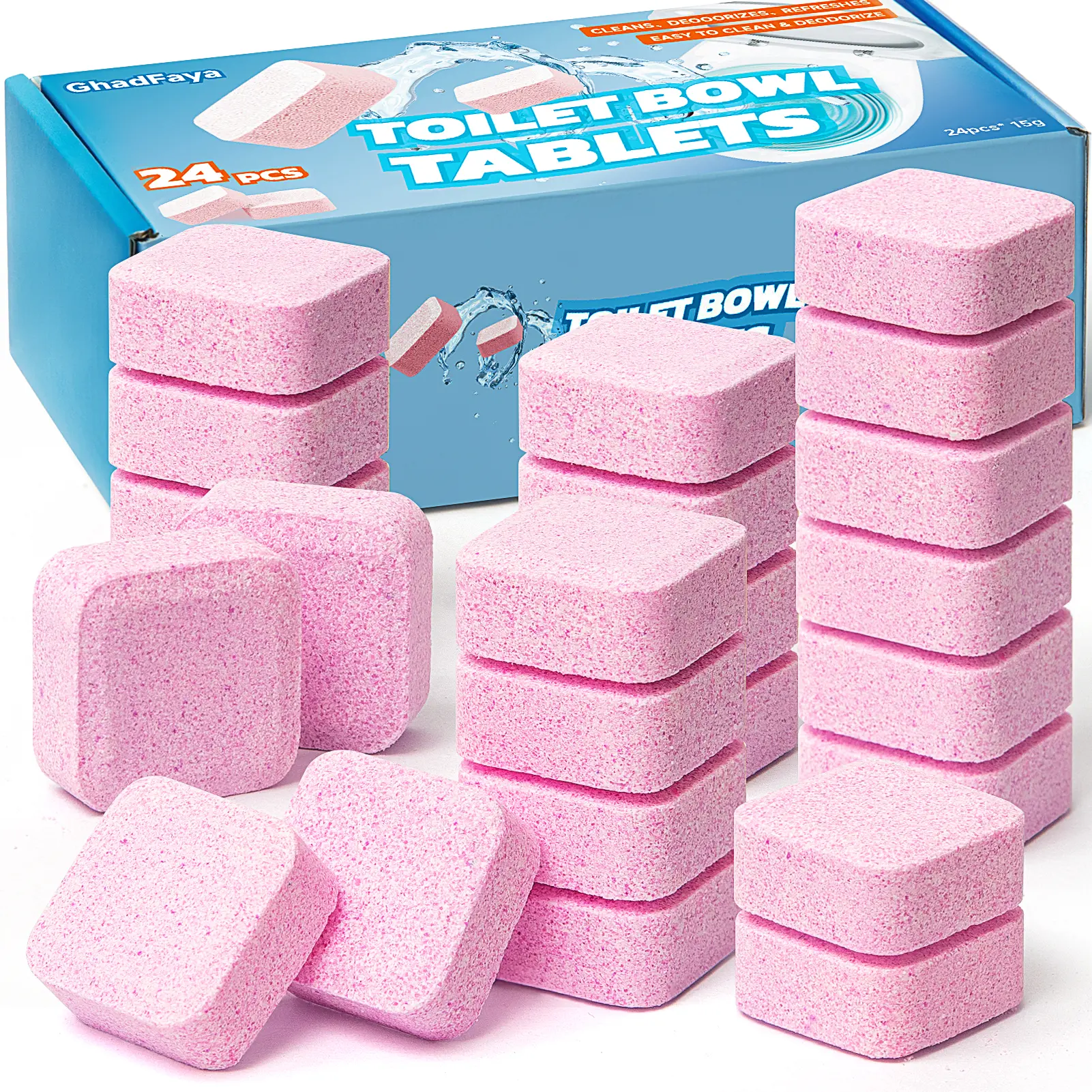 24Pcs Toilet Cleaning Tablets - Remove scale and odors, suitable for ceramic and RV toilets, deeply clean bathrooms