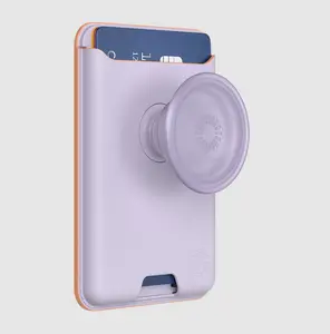 MagSafe Magnetic Grip Wallet with Storage, Pale Lavender Softgoods, Phone Holder Mount for Mobile Devices, Cellphone Smartphone Accessories
