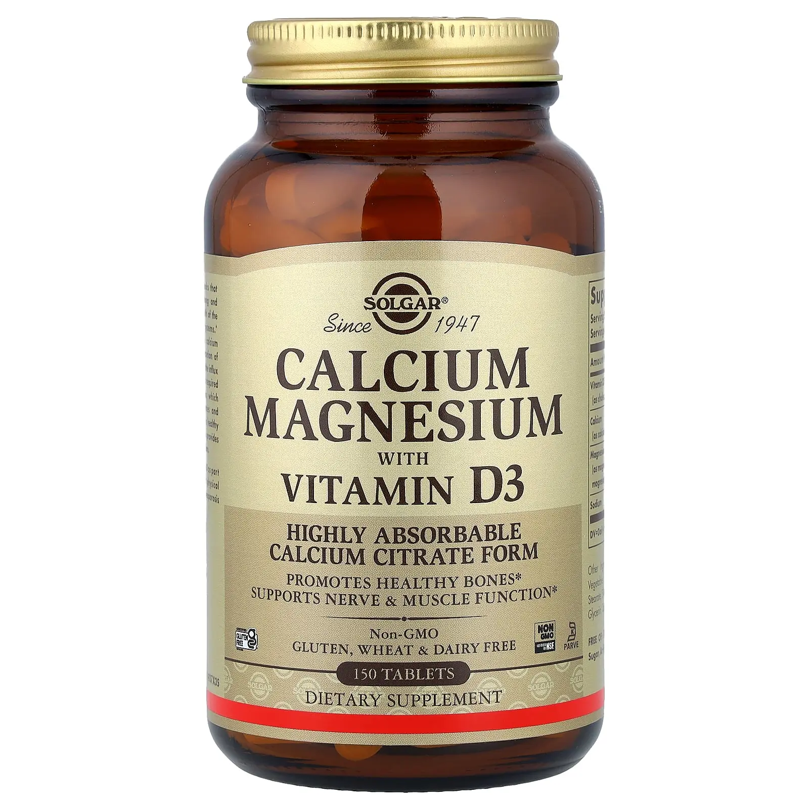 Solgar Calcium Magnesium with Vitamin D3, 150 Tablets Solgar Calcium Magnesium with Vitamin D3, 150 Tablets