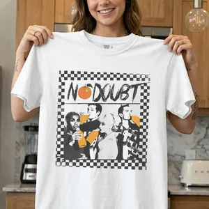 Comfort Colors No Doubt Band Unisex T-Shirt, 90s Ska Punk Rock Graphic Tee, Tragic Kingdom Era Orange Shirt, Retro Gwen Stefani Fan Gift