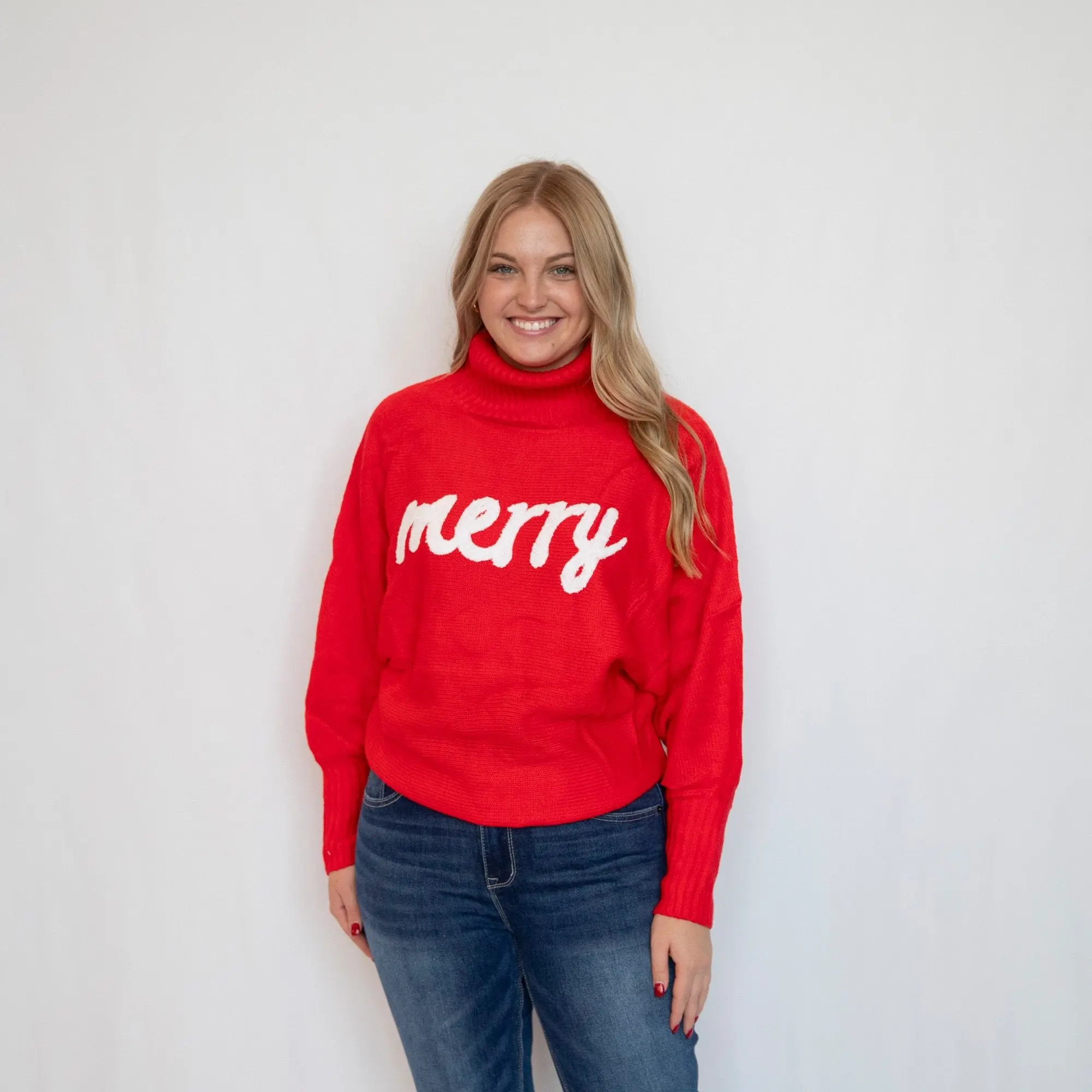 Red Merry Sweater for Women - Warm and Cozy