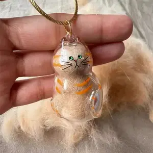 Cat and Dog Pet Hair Keepsake Container, Transparent Cat Shape Cat Hair Collection, Pet Memorials & Funerary, Acrylic Cat Hair Containers, Pet Owner Gift