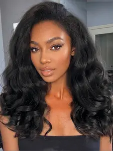 Long Body Deep Wavy Wigs for Women, Gorgeous Fluffy Wigs without Bangs, Synthetic Full Machine Wigs for Party, Daily Use
