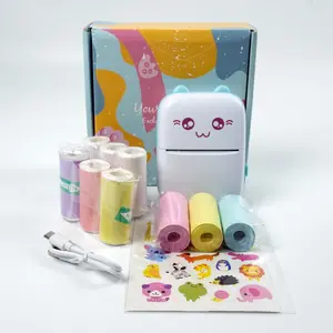 Wireless Mini Printer, Portable Ink-Free Thermal Label Printer, 9 Rolls Paper, 200dpi, USB Rechargeable, Ideal for Photos, DIY, Notes, Gifts, Sticker Printer