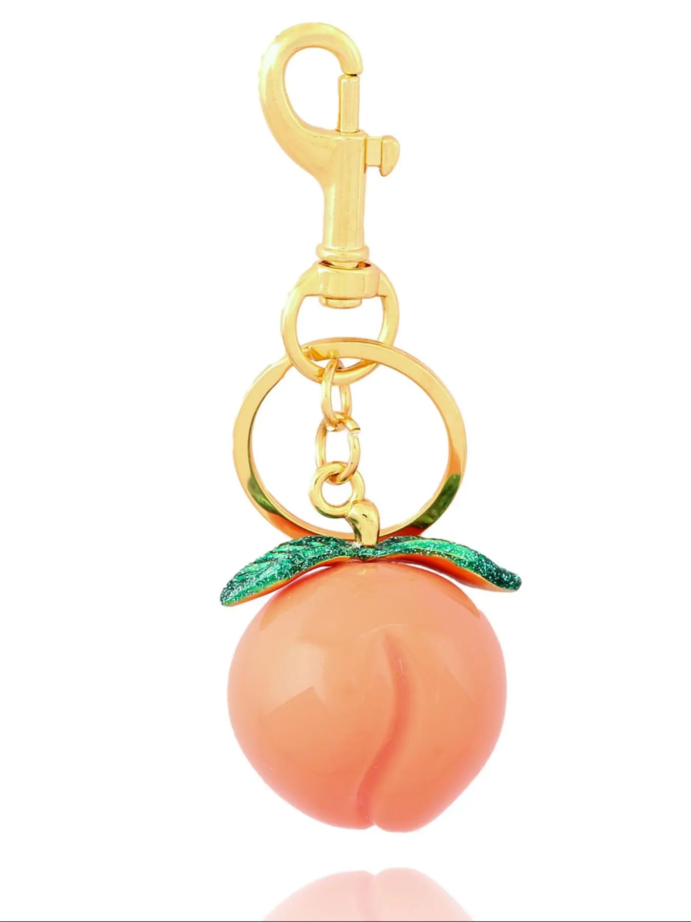 Cute Peach Design Keychain, Fashionable Fruit Design Keychain for Women & Men, Trendy All-match & Exquisite Keychain for Birthday Gift, Fashionable Zinc Alloy Keychain, Stylish Keychain, Stylish Keyring, Keyrings for Keys, Keychain Kawaii