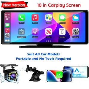 2025 10.3-inch Portable Carplay Screen for Car Compatible with Apple CarPlay and Android Auto,Wireless Car Play Unit with GPS Navigation,Bluetooth,Mirror Link, Rear Cam Touch Screen for All Vehicles