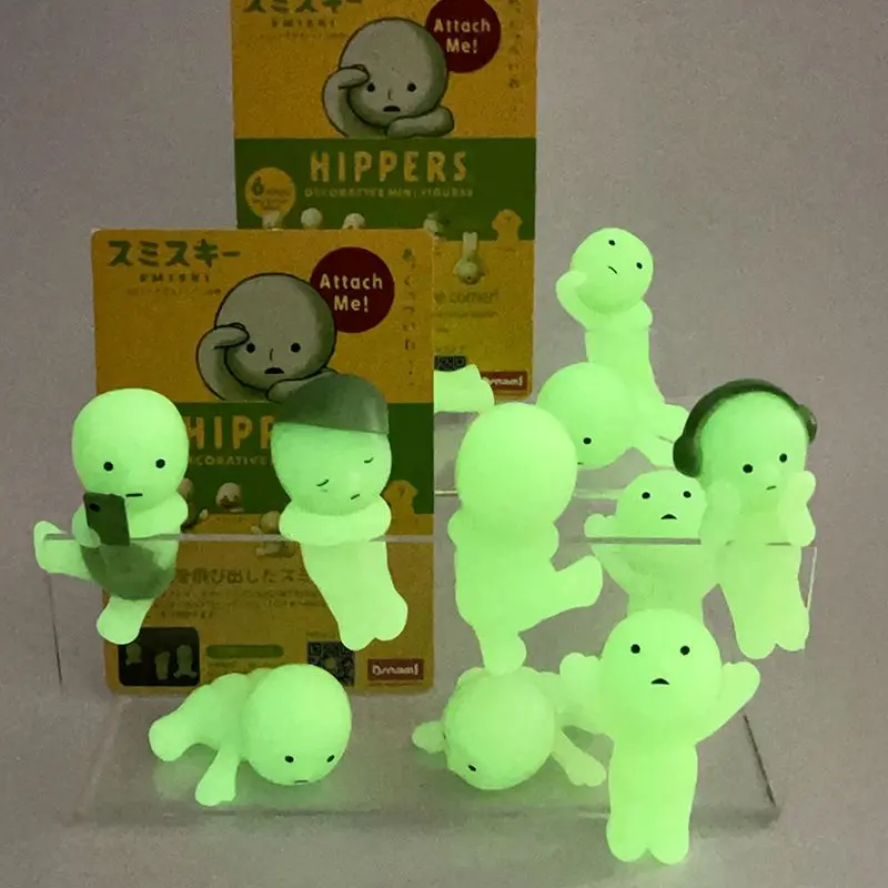 Smiski Hippers Blind Box Mini Figure – Glow in the Dark Kawaii Collectible for Phone, Laptop & Desk Decor, Mystery Surprise Gift