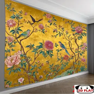 Chinese Peony Peacock Backdrop Traditional Floral Bird Backdrop Elegant Art Background Cloth Cultural Tapestry Wall Hanging Photography Background Polyester Fiber Wedding Party Home Decor Studio Prop Wall Art