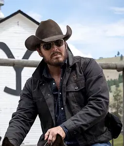 Yellowstone Rip Wheeler Jacket - Stylish Cowboy Black Cotton Jacket for Men - Casual Plain Classic Menswear Inspired by Cole Hauser