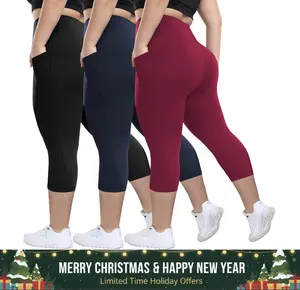 3 Pack Plus Size Leggings with Pockets for Women Black High Waisted Tummy Control Soft Yoga Pants for Gym Workout Leggings#TikTokShopCyberMonday
