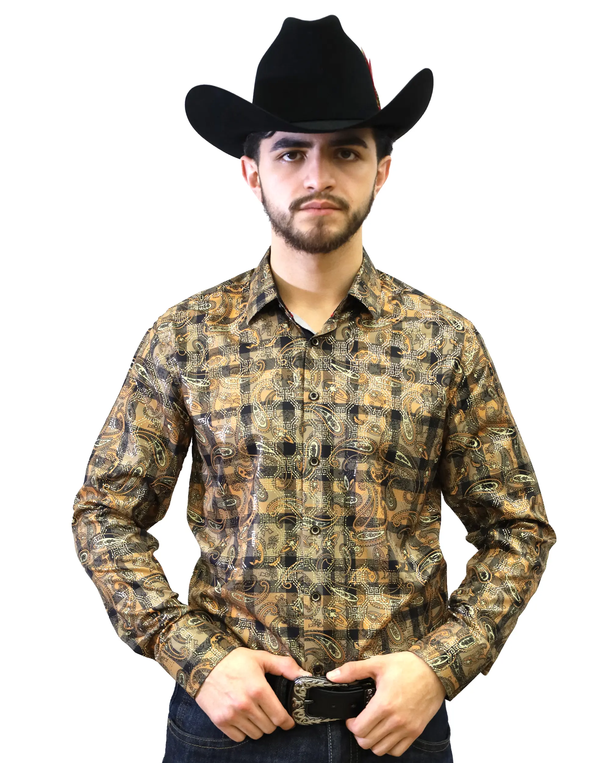 VS100L - FPMSFP - Y-441-5 - Khaki - Vaquero Signature Fashion Printed Shirt