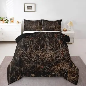 Rustic Beddding Sets,Camo Country Comforter Set,Woodland Farmhouse Camouflage Down Comforter,Western Hunting Lodge Forest Duvet Insert for Men Women